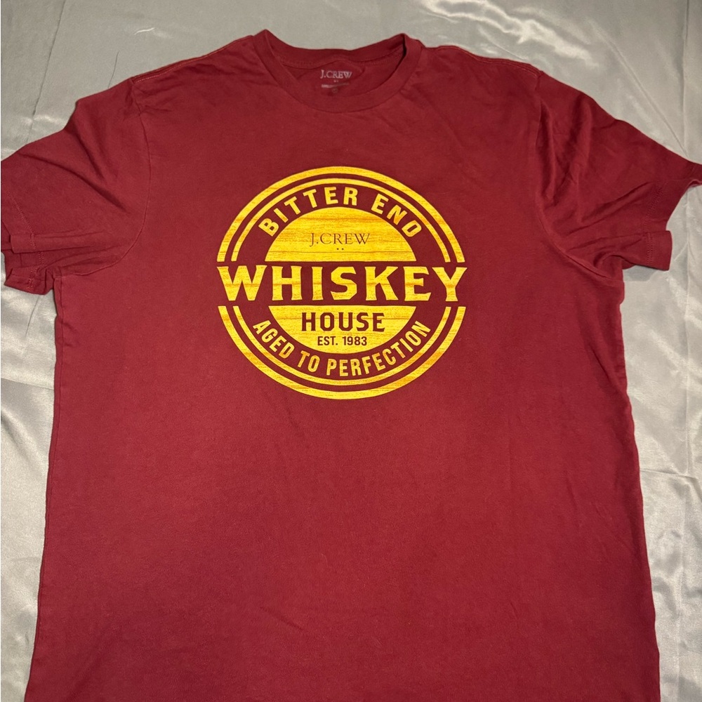 J. Crew Men's Maroon Whiskey Graphic Tee